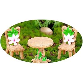 Resim Masa Sandalye Figür 3 Parça 