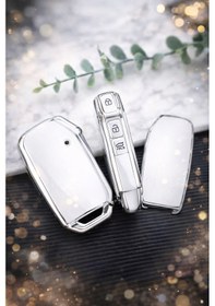 Resim Kia Soul Smart Anahtar Kılıfı Beyaz-gümüş Aksesuar 
