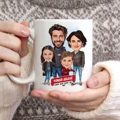 Resim 2 Çocuklu Ailemiz Karikatürlü Kupa Bardak 