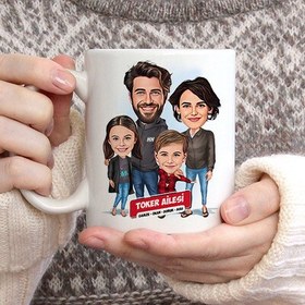 Resim 2 Çocuklu Ailemiz Karikatürlü Kupa Bardak 