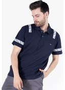 Resim İş Tişörtü - Polo Yaka Reflektörlü T-shirt %100 Pamuk Lacivert 