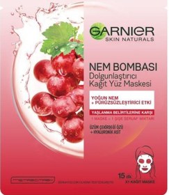 Resim Garnier Nem Bombası Dolgunlaştırıcı Kağıt Yüz Maskesi 