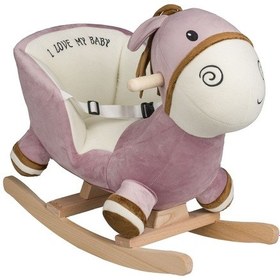 Resim Vavbaby Sallanan At Ahşap Peluş Yumuşak - Eşek Pembe 