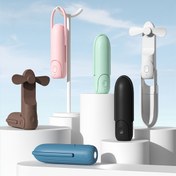 Resim 3'ü 1 Arada Taşınabilir El Fanı, Katlanabilir Tasarım ile Mini Masa Fanı, USB Şarj Edilebilir Lityum Pil, 12 Saat Çalışma Süresi, Ofis, Seyahat ve Açık Hava Aktiviteleri için Sessiz Çalışma, El Feneri ve Güç Bankası Fonksiyonu Dahil, Hafif Plastik Malzeme, Ofis Fanı | Katlanabilir Fan | Kompakt Tasarım, Taşınabilir Fan 