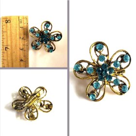 Resim Omeniv Klasik Viktoryen Vintage Tarz Floral Broş İğne Kristal 