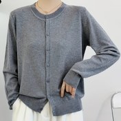 Resim Kadınların Zarif Siyah Hırka - Uzun Kollu, Yuvarlak Yaka, Düğmeli Ön, Yumuşak ve Rahat Sonbahar/Kış İçin, Günlük veya Şık Kıyafetler İçin Mükemmel, Hırka Hırka 