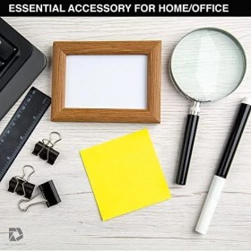 Resim Daisy Home Deluxe Products Klasik Elde Taşınır Büyüteç - Seyahat Için Taşınabilir Kompakt Tasarım ve Küçük Baskı ve Hobi Okumaları Okumak Için 3x Büyütmeli 3" Cam Lens, Siyah, (SON-DP-8119) 