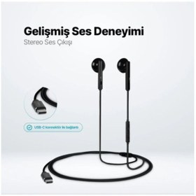 Resim Ttec Typc-e Girişli Ttec Rio Usb-C Stereo Mikrofonlu Kulakiçi Kulaklık Siyah Uyumlu 