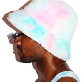 Resim Çılgıntrend Gökkuşağı Renk Peluş Balıkçı Şapkası Çok Renkli 