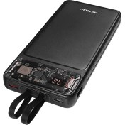 Resim Hytech H120 10000MAH HSC22.5W PD20W+QC3.0 18W Siyah LCD Şeffaf Taşınabilir Pil Şarj Cihazı Powerbank 