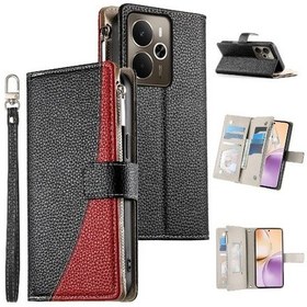 Resim Realme 14 5g İçin Elegant Cüzdan Kart Yuvalı Deri Kapak 