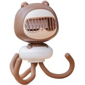 Resim Bebek Arabası Fanı Çocuk El Masaüstü Şarj Edilebilir Ahtapot Fanı Bebek Arabası Fanı Klipsli Taşınabilir Bladeless Fan 2442 Renkli 