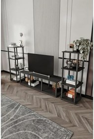 Resim Masivo TV Sehpa Kitaplık Siyah 