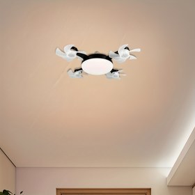 Resim Uzaktan Kumandalı LED Akıllı Tavan Fanı Işığı - E27/E26 Vidalı Taban, Ayarlanabilir Parlaklık ve 3 Hızlı Rüzgar, Yatak Odası, Oturma Odası, Çalışma Odası, Mutfak, Banyo için Modern Tasarım - Tüm Mevsimler İçin Kullanım, Oturma Odası için Tavan Fanı Işığı, İç Aydınlatma, Çağdaş Aydınlatma, Dayanıklı İnşaat 