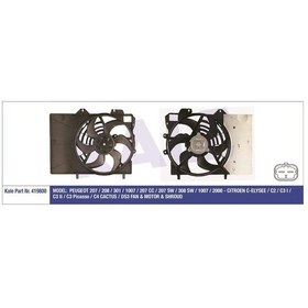 Resim KALE 419800 FAN MOTORU 207 208 1007 / C2 C3 DS3 DAVLUMBAZLI 320W- 