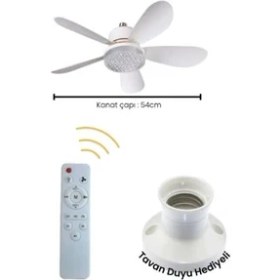 Resim Rbr Sessiz Fanlı Pervane LED Ampul Tavan Vantilatörü 