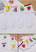 Resim Fruits 4'lü Kolej Çorap Seti Beyaz 