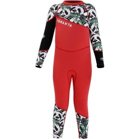 Resim Suntek Çocuklar 2.5mm Dalış Elbisesi Uzun Kollu Xl-kırmızı Çok Renkli 