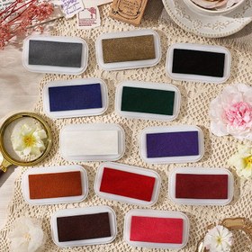 Resim Vintage Yağ Rengi Mürekkep Pedleri - Kauçuk Damgalar, Mektup Damgaları, Pati Baskıları, Parmak İzi Baskıları için 12 Çeşit Renk - Güvenli, Toksik Olmayan, DIY El Sanatları, Scrapbooking ve Kart Yapımı, El Sanatları Malzemeleri | Vintage Tarzı | Plastik Mürekkep Pedleri, Damga İçin Mürekkep Pedleri 