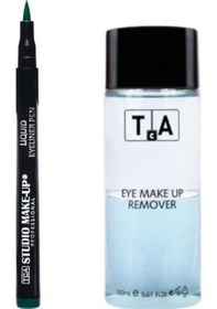 Resim Tca Studio Make-Up Göz Makyaj Temizleyici 150 ML + Likit Eyeliner 1004 Green 