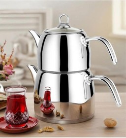 Resim Yonca Lines L-3083 Yıldız Aile Boy Çelik Çaydanlık Gri 