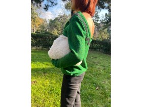 Resim Craft Beyaz Örgü Clutch 