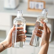 Resim Sızdırmaz Cam Su Kabı, Zaman İşaretli, BPA İçermeyen Yuvarlak Yüksek Borosilikat, Açık Hava Aktiviteleri için - Makinede Yıkanabilir, 11.83oz/16.91oz/25.36oz/33.81oz Seçenekler 