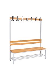 Resim Ayakkabılıklı 4 Ayaklı Tek Taraflı Bank, Kanca Şeritli Bank, 7 Kanca, 150x43x170 Cm, Spor Bankı 