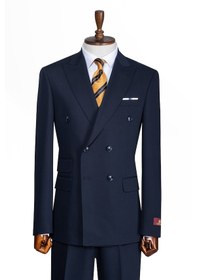 Resim İlayda Emir Luxury, İtalyan Kesim,slim Fit, Kruvaze, Erkek Takım Elbise Antrasit - Lacivert 