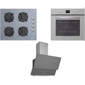 Resim Luno Trio F6502S01 - L335S01 - L D34 S03620 Gri Ankastre Set 