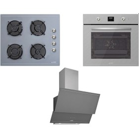 Resim Luno Trio F6502S01 - L335S01 - L D34 S03620 Gri Ankastre Set 