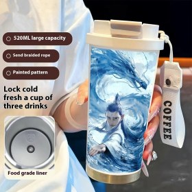 Resim Kupa 316 Paslanmaz Çelik Yalıtım Kabı Yüksek Değerli Pipetli Kahve Fincanı Büyük Kapasiteli Çift Içme Dağı (Yurt Dışından) 