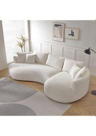 Resim Eymense Venedik Köşe Koltuk Takımı Beyaz Sağ Köşe 