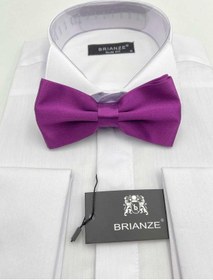 Resim Brianze Koyu Mor Düz Renk Saten Papyon Koyu Mor 