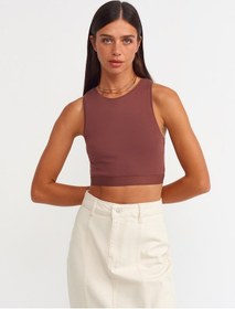 Resim Dilvin Crop Top 101A30114 Kahve Kahverengi 