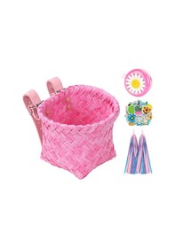 Resim Suntek Çocuk Bisiklet Dekorasyon Sepeti Sevimli Gidon Çocuklar Pembe 