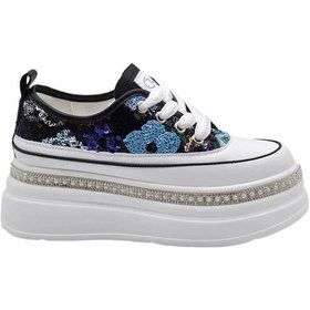 Resim Guja 25y423-6 Gizli Dolgu Pulpayetli Kadın Sneaker Ayakkabı Siyah 