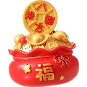 Resim Suntek Magideal Para Çantası Heykelcik Şanslı Kumbara Masa Yuvarlak l 