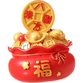 Resim Suntek Magideal Para Çantası Heykelcik Şanslı Kumbara Masa Yuvarlak l 