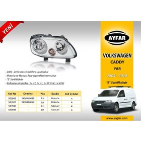 Resim AYFAR Volkswagen Caddy Uyumlu 2004-2010 Sol Far Manuel 505909 