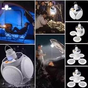 Resim Zhltools 5 Ledli 3 Farklı Işık Modlu Açılıp Kapanabilir Led Kanatlı Güneş Enerjili Solar Aydınlatma Asılabilir Kamp Feneri Beyaz 