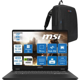 Resim Msı Prestıgepro 14 Aı WC2HVEG Intel Core Ultra 7-255H Aı 32GB Ddr5 256GB SSD RTX4050/6GB 14" Full Hd+ 144Hz Ips-Level WIN11PRO Gaming Laptop Z076TRP06+ZETTAÇANTA 