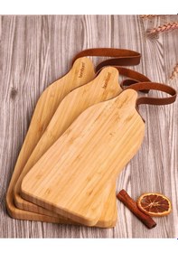 Resim Bambum Galery Bambu 3 Lü Kesme Tahtası Deri Saplı 