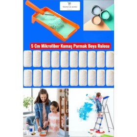 Resim 5 cm Mikrofiber Kumaş Parmak Rulo Yedek Başlığı (50 Adet) 