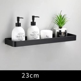 Resim Banyo Raf Banyo Duş Raf Alüminyum Siyah Banyo Köşe Raf Duvara Monte Siyah Alüminyum Mutfak Depolama Tutucu 