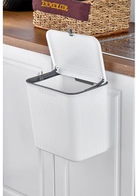 Resim Bayev Fonksiyonel Kapaklı Banyo Ve Mutfak Tezgah Üstü Çöp Kovası 15 Lt. Pratik Kapak Çok Renkli 