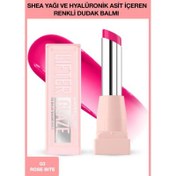 Resim Maybelline Lifter Glaze Shea Yağı ve Hyalüronik Asit içeren Renkli Dudak Balmı-03 Rose Bite 