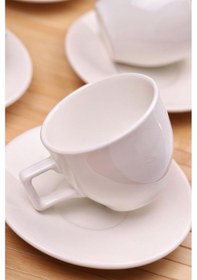 Resim Atbyhome Nordic Seramik 6 Lı Kahve Fincan Takımı Beyaz Beyaz 