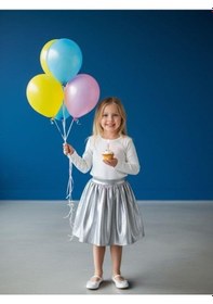 Resim Zekids Kız Çocuk Pamuklu Kaşkorse Bluz-16456 Ekru 