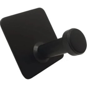 Resim Mena Rise Yapışkanlı Havlu Bornoz Askılık Mantar Tekli Mat Siyah 4 Lü Paket 